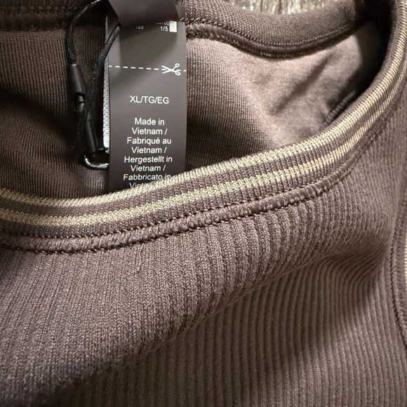 SKIMS x Nike Ribbed Seamless Racer Front Bra Phoenix Truffle Brown XL New - Picture 4 of 9